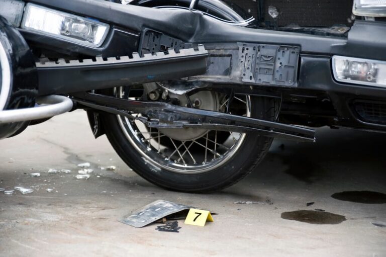 motorcycle and car accident